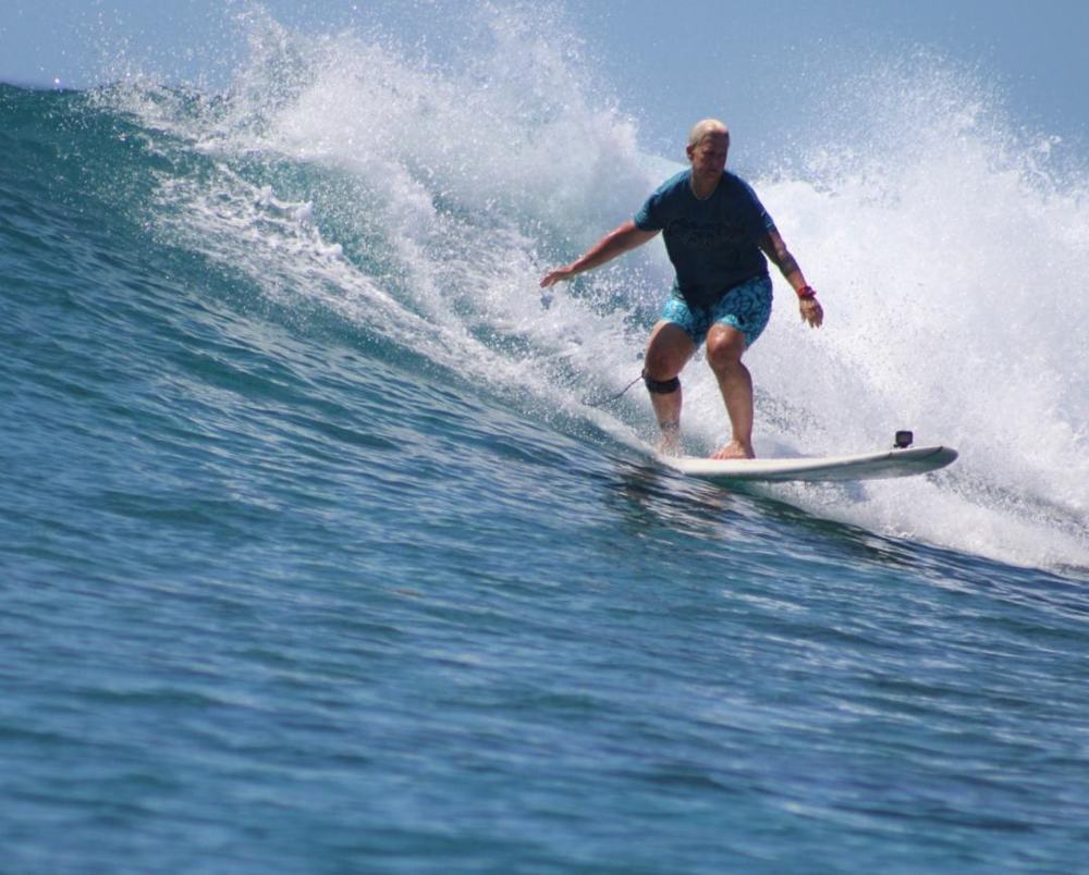 Kerry McCoy surfing